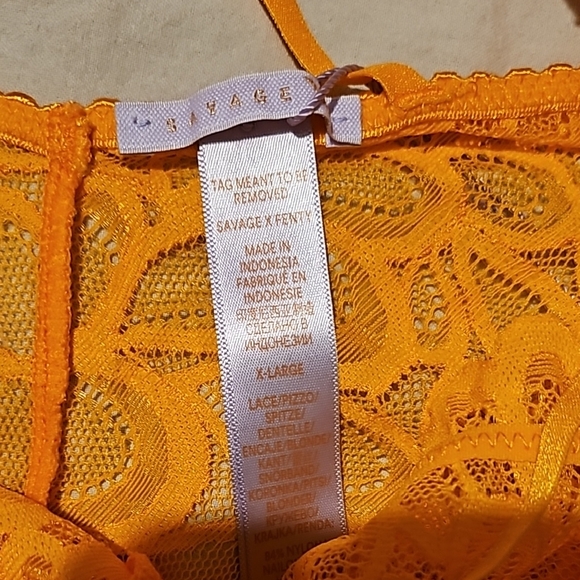 Savage X Fenty Orange Push-Up Bra and panty set - Picture 4 of 9